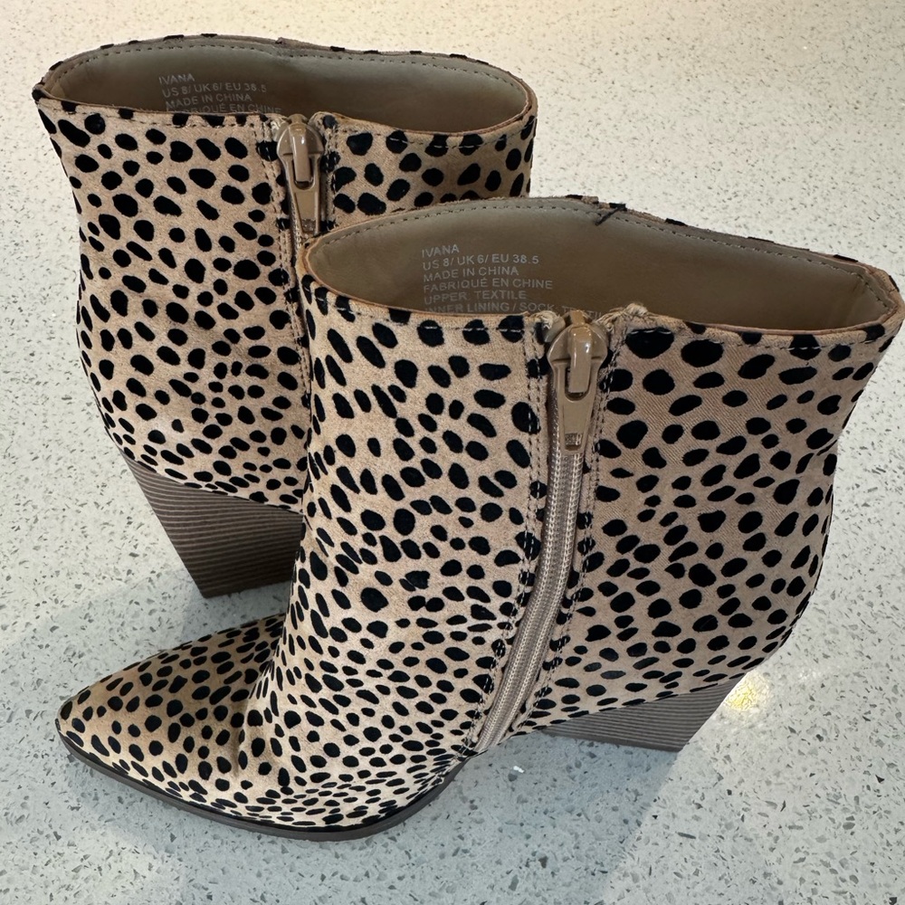 Spotted Statement Booties – Size 8 – Like New!